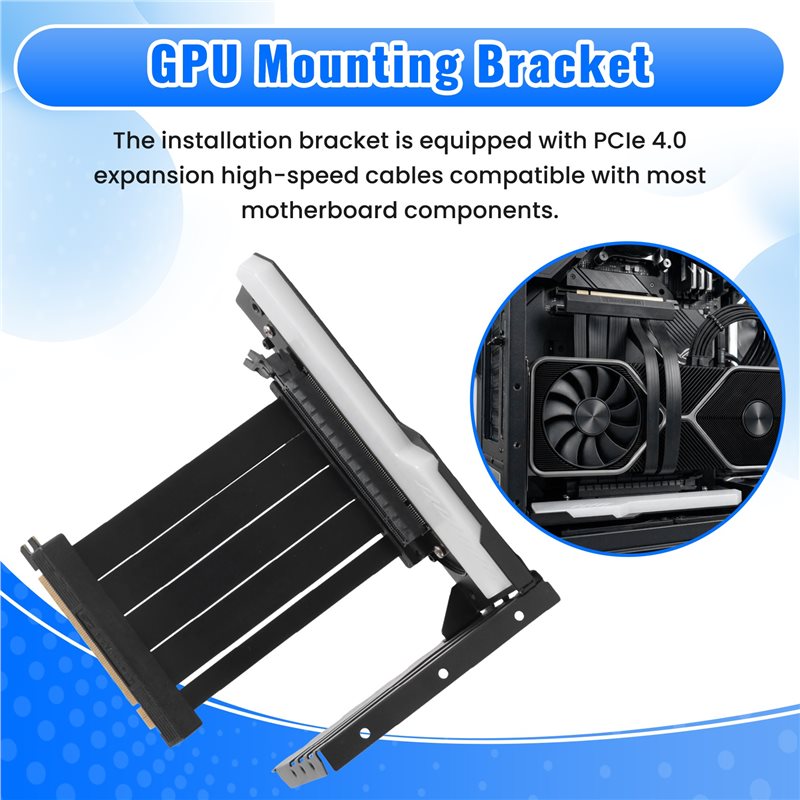 Vertical GPU Mounting Bracket  - Pcie 4.0 X16 Riser Cable 90 Degree recension och pris